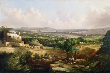 Ein Blick auf Sheffield von der Psalter Lane, um 1850